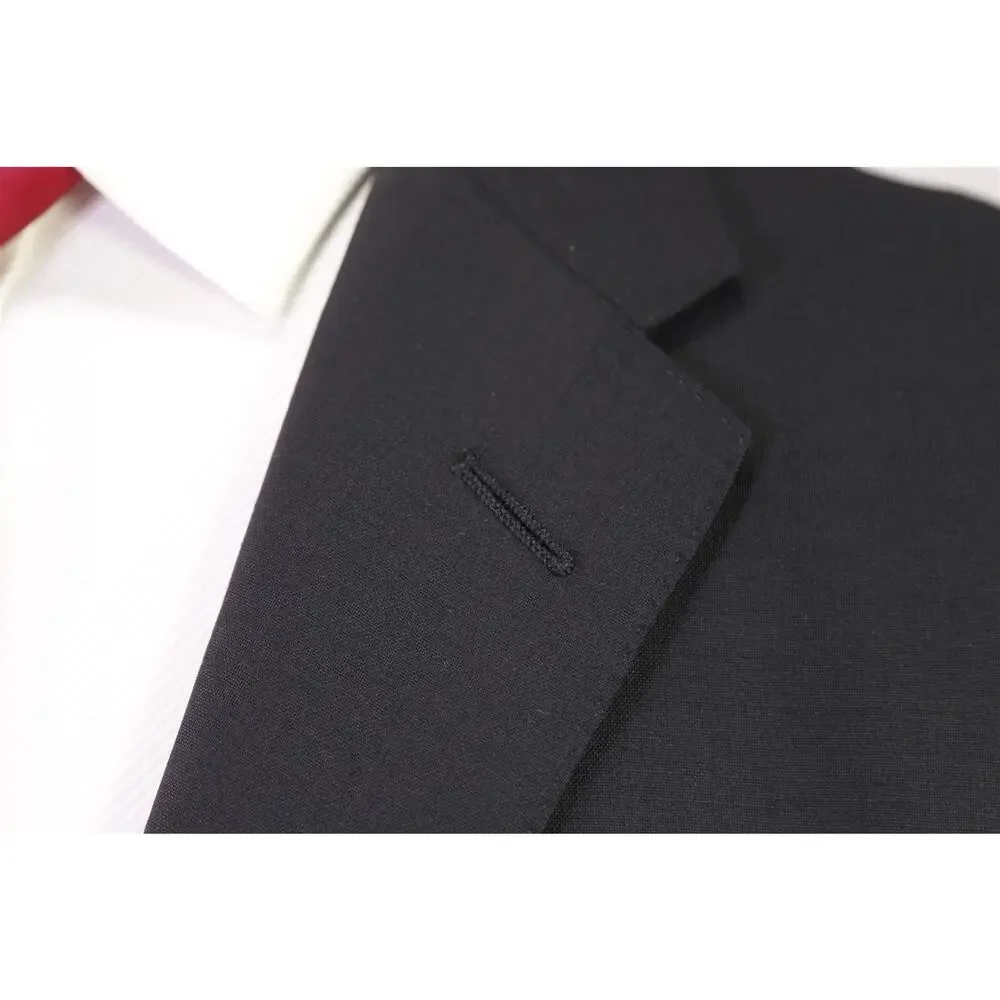 Gucci Tom Ford Era Solid Black 2-Btn Wool Mohair Suit Eu 44 US 34R